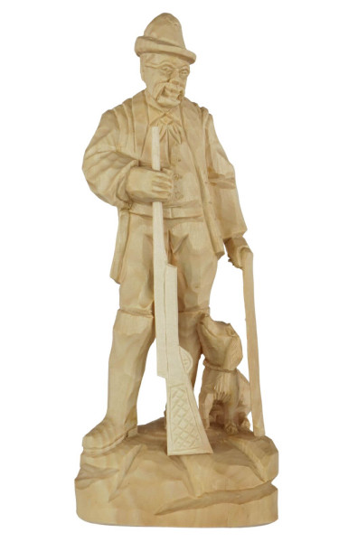 Stülpner Karl with dog, 20 cm, natural by Schnitzkunst aus dem Erzgebirge