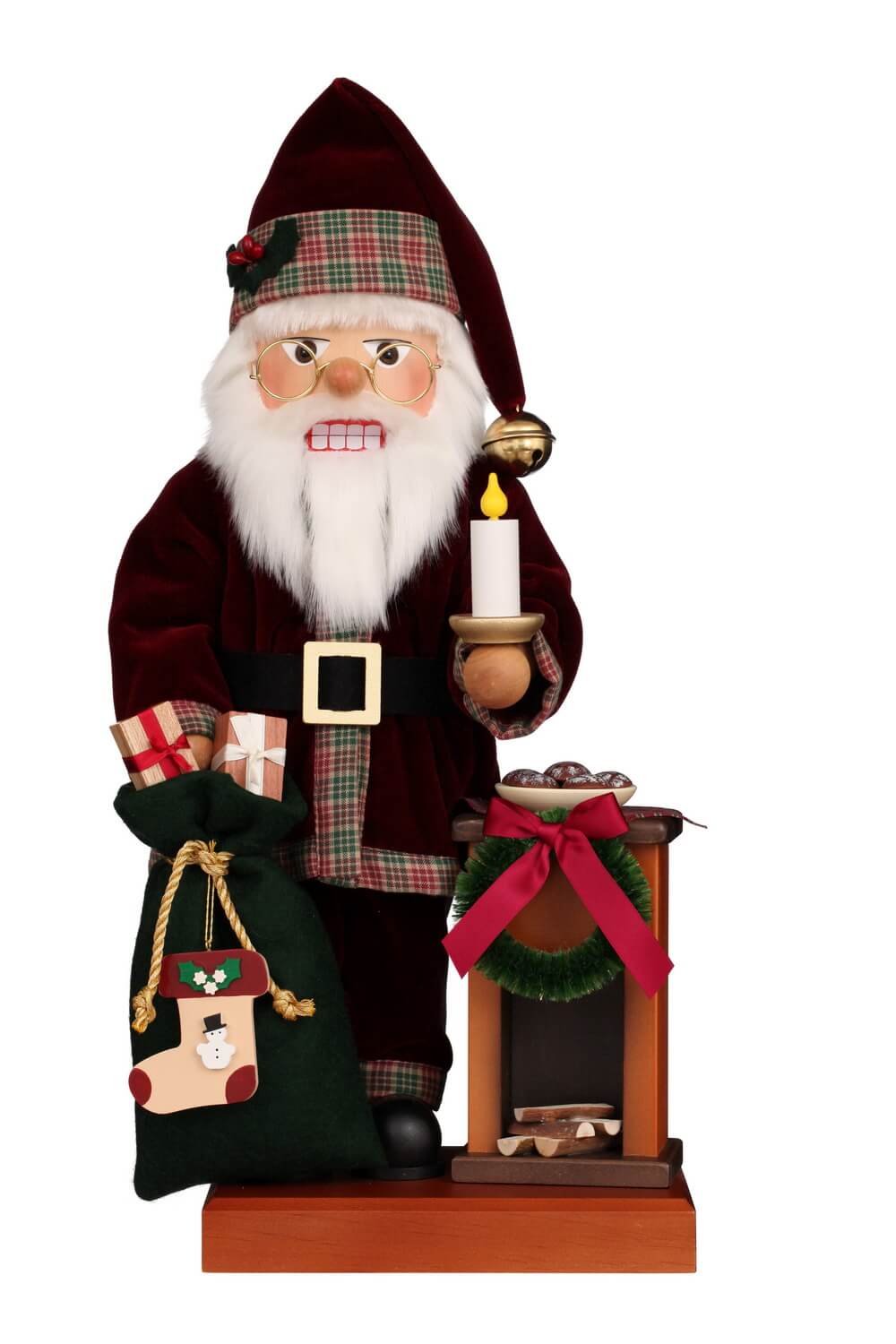 Premium nutcracker Santa Claus by the fireplace buy online