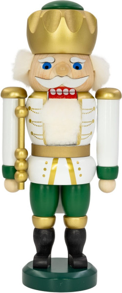 Nutcracker King Exclusive, green – white, 25 cm by Seiffener Volkskunst eG