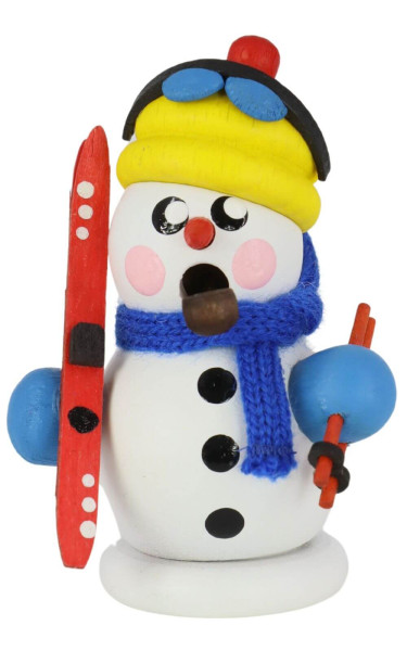 Räuchermann Schneemann Biathlet, farbig von Gerd Hofmann_1