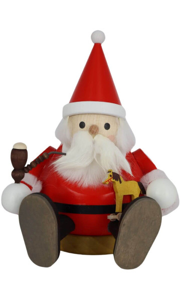 Smoking man Santa Claus sitting, 15 cm, colored by Richard Glässer_1