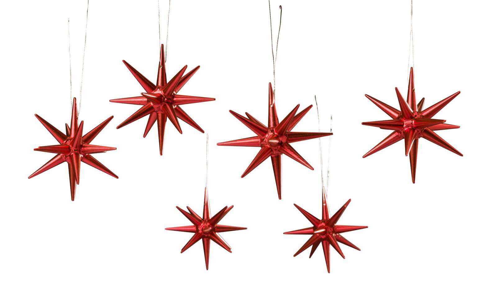 Sterne rot-metallic Weihnachtsbaumschmuck kaufen online