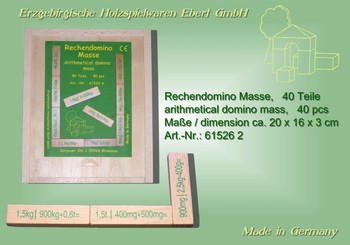 Rechendomino Masse, aus Holz, 40 Teile von Ebert GmbH_1