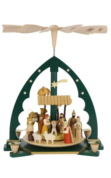 Weihnachtspyramide Christi Geburt, farbig, 40 cm von Richard Glässer_1